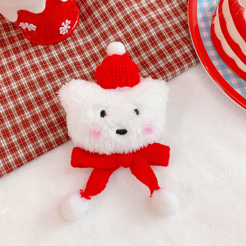 Plush Bear Christmas Brooch