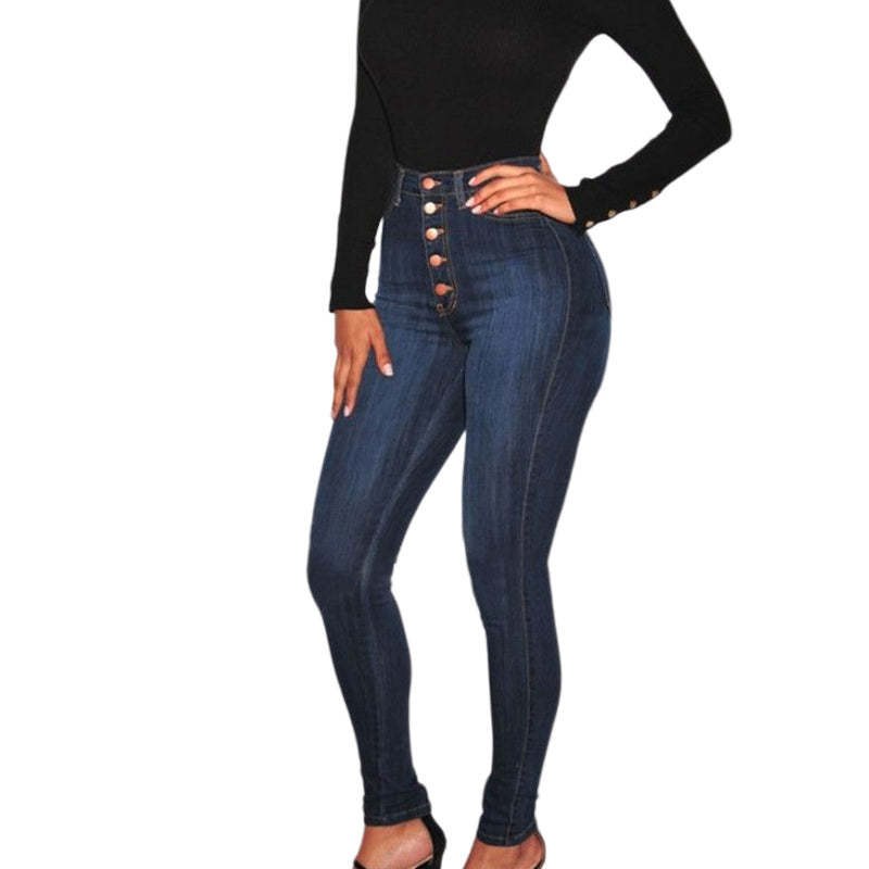 High Waist Breasted Jeans