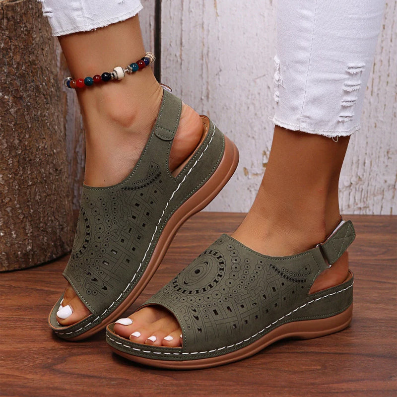 Cutout Fish Mouth Sandals