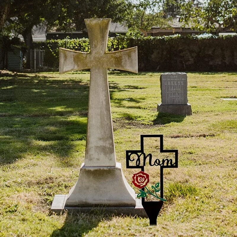 Cemetery Memorial Cross Stake for Parents