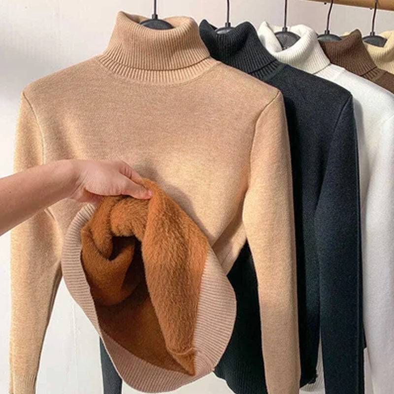 Winter Fleece Thick Knitted Bottoming Sweater