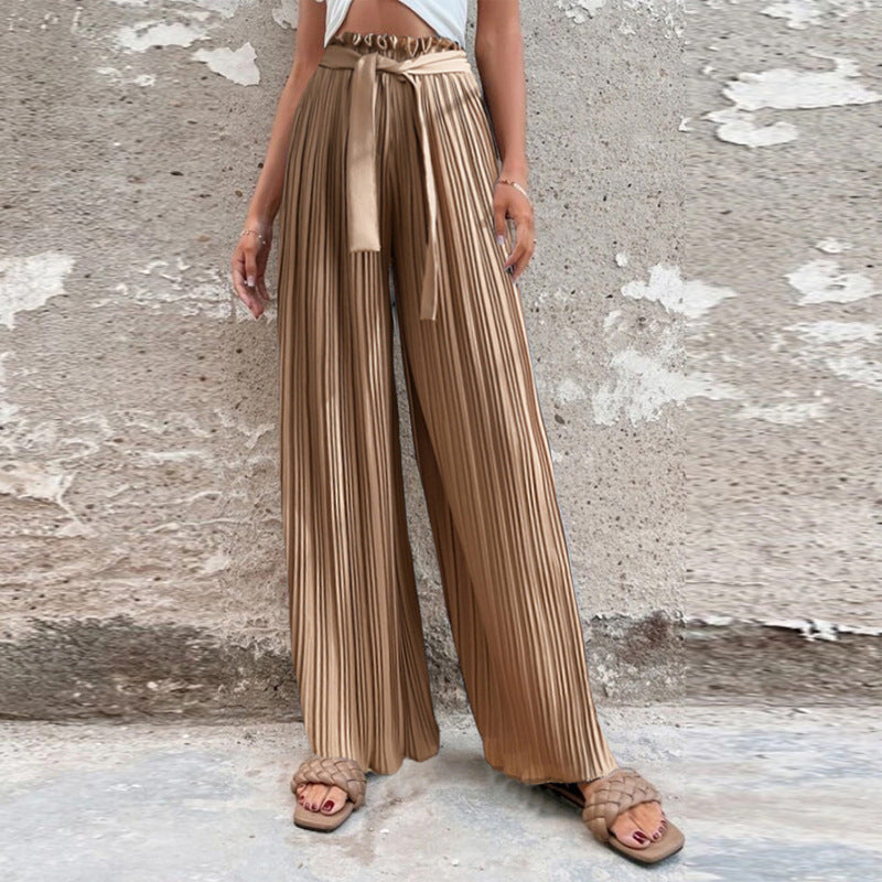 Ruffled Wide-leg Trousers