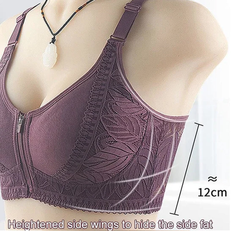 Womens Zip Front Closure Plus Size Bra