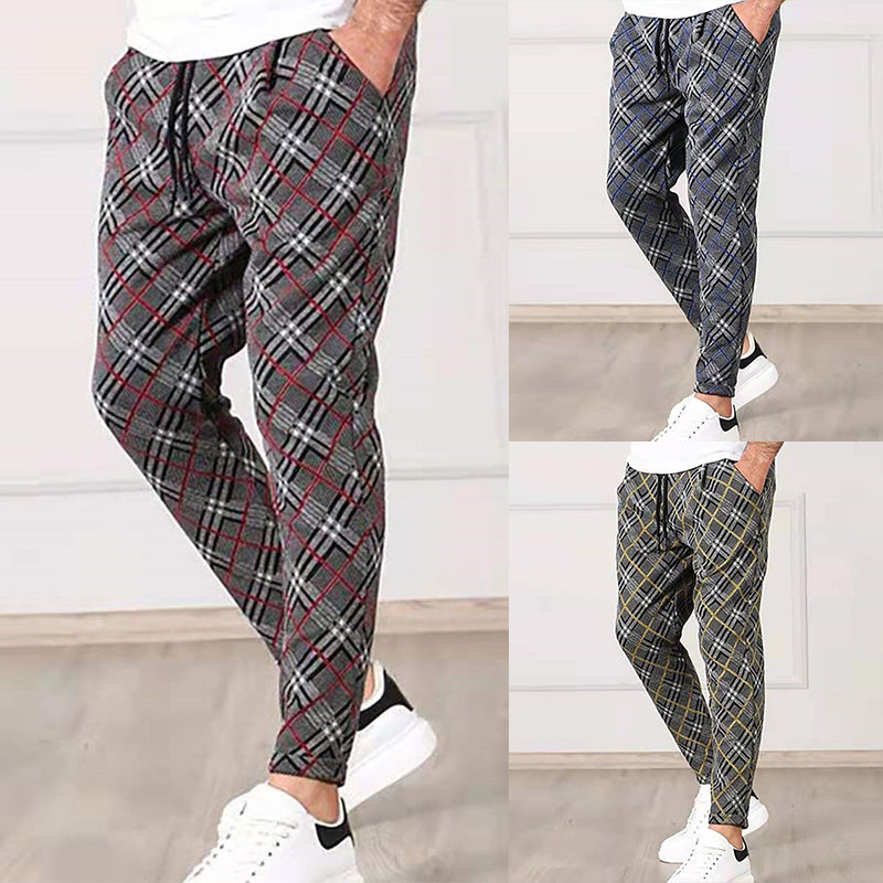 Plaid Pencil Casual Pants