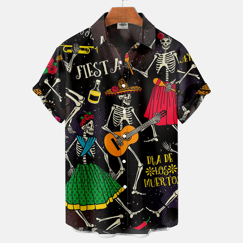 Men's Halloween Skeletons Shirt
