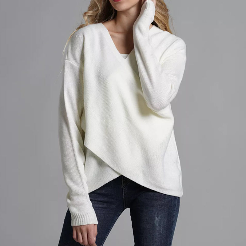 Cross-panel Knitted Sweater