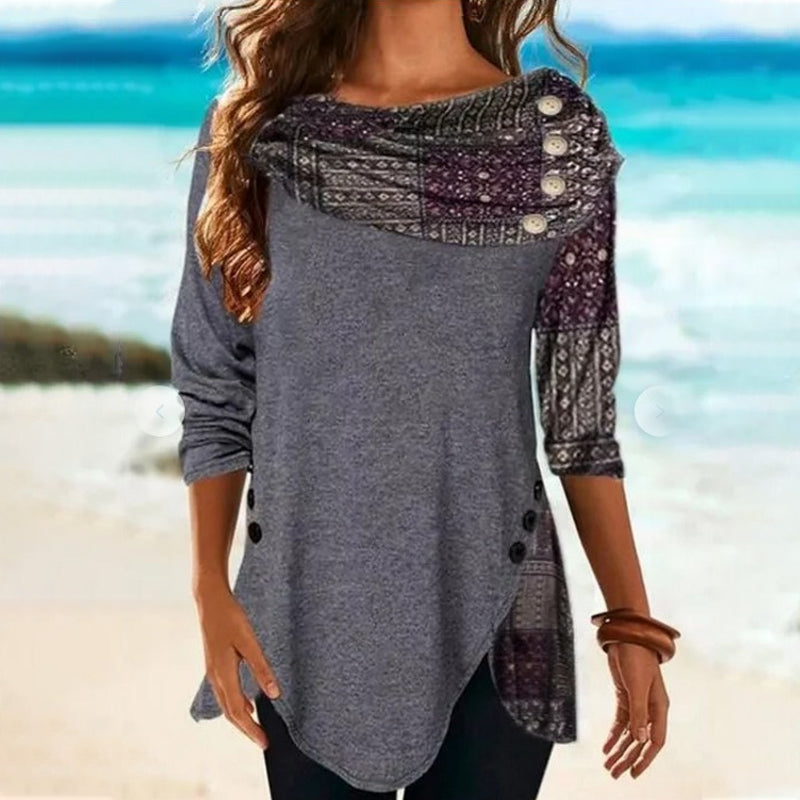 Buttoned Loose Panels T-shirt