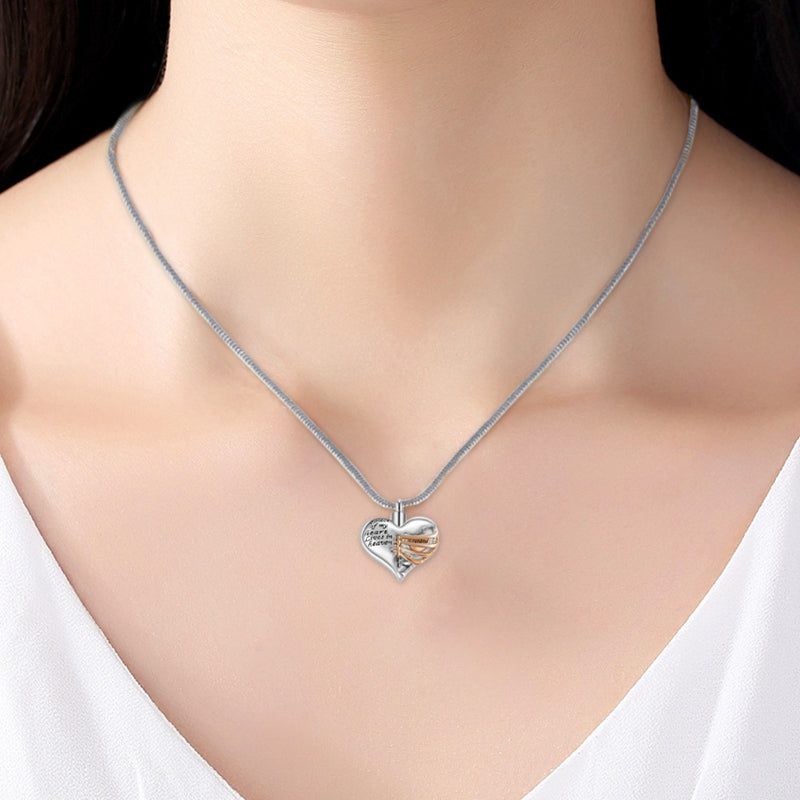 Heart Cremation Urn Necklace Pendant for Human Ashes