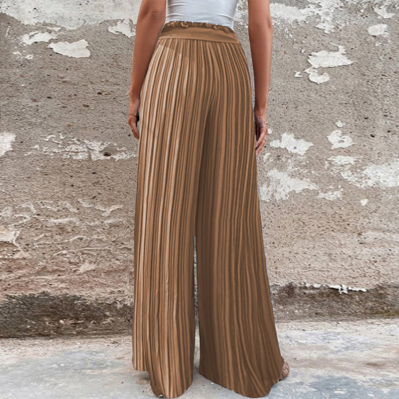 Ruffled Wide-leg Trousers