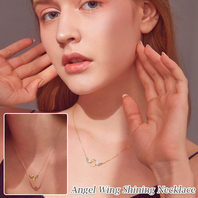 Shiny Necklace with Angel Wings