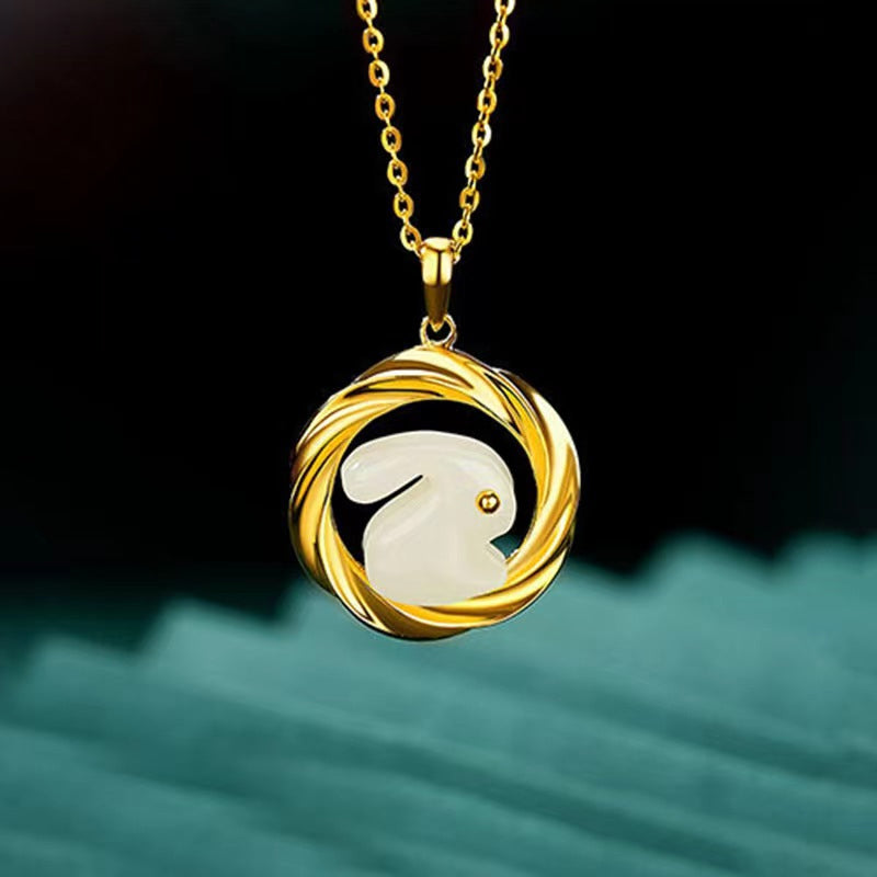 Mobius Jade Rabbit Necklace