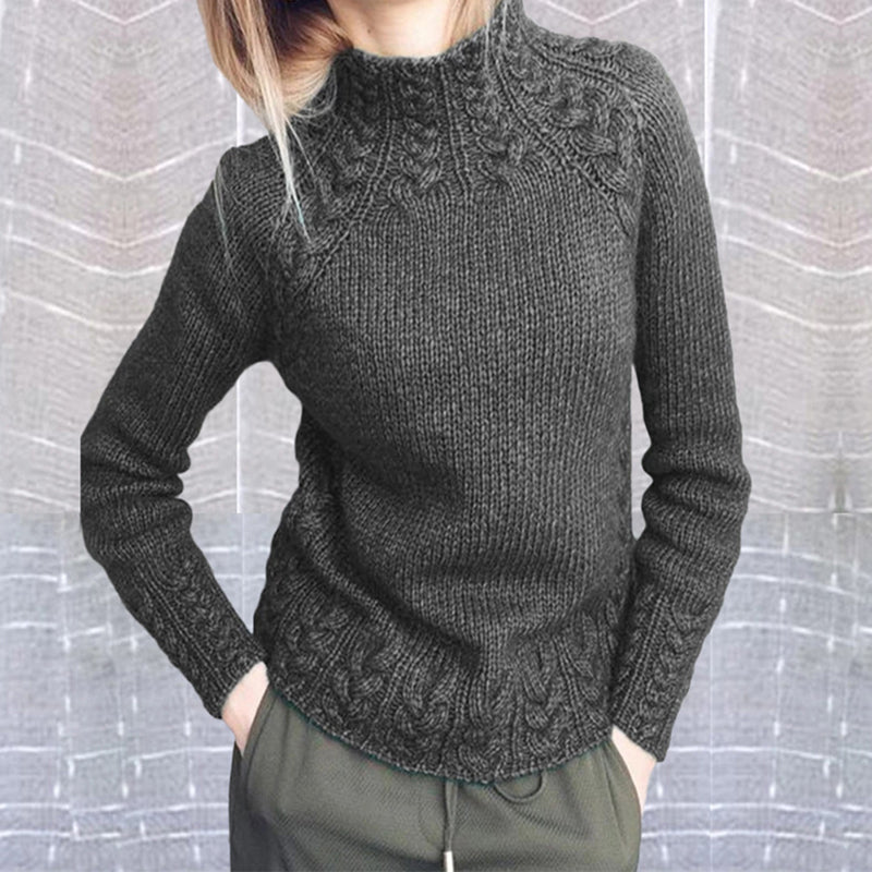 Solid Color Textured Sweater