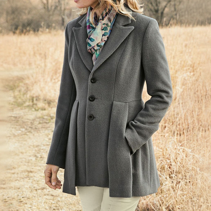 Solid Color Tweed Coat