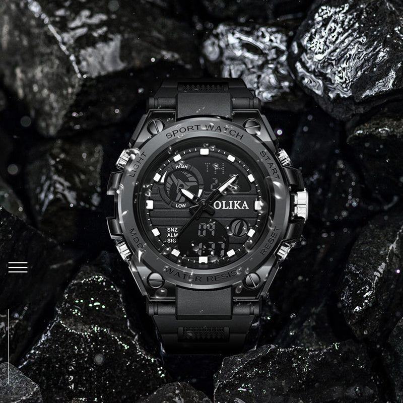 New Dual-Display Waterproof Electronic Watch