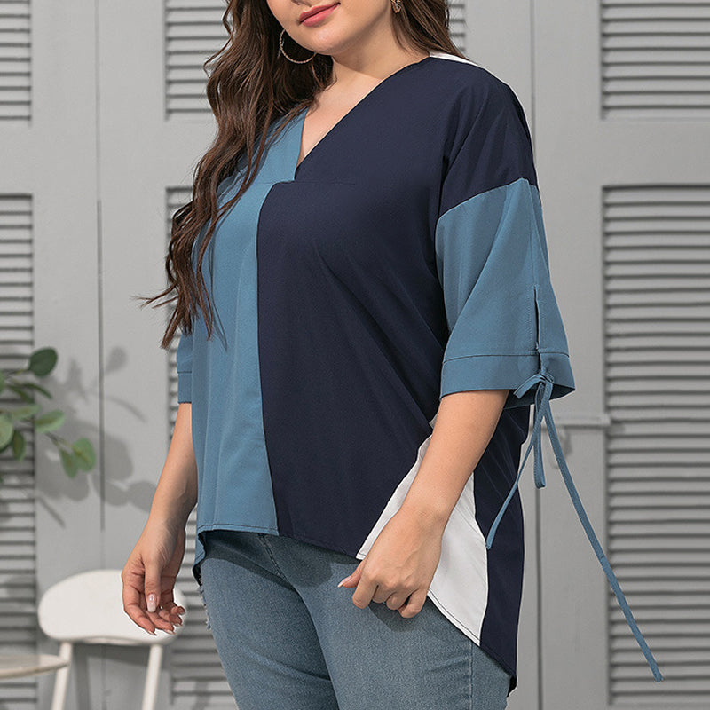Geometric Contrast Panel Tee