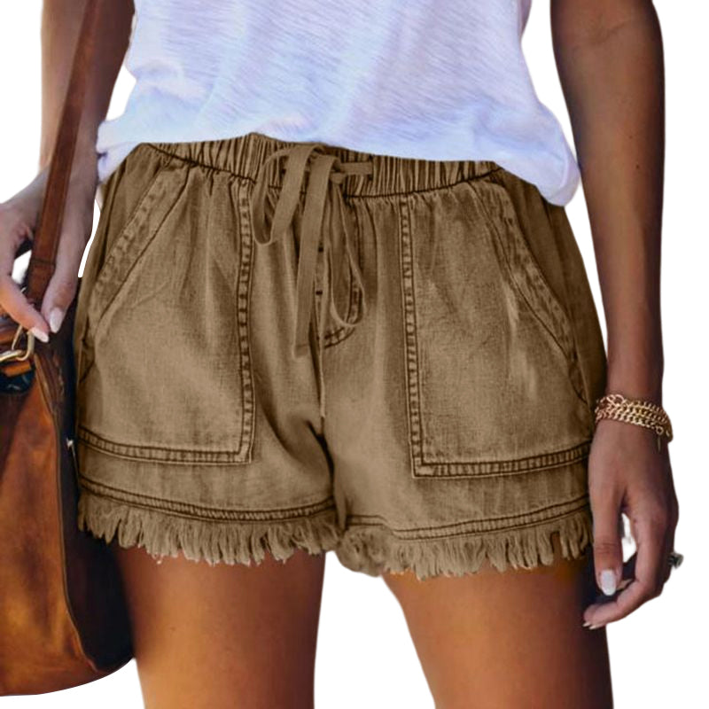 Women's Casual Denim Shorts With Pockets Cotton Jeans Shorts