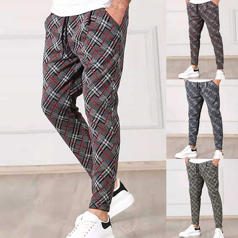 Plaid Pencil Casual Pants