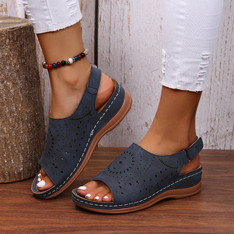 Cutout Fish Mouth Sandals