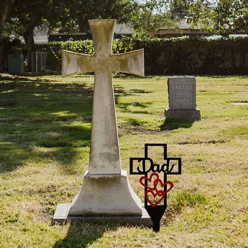 Cemetery Memorial Cross Stake for Parents