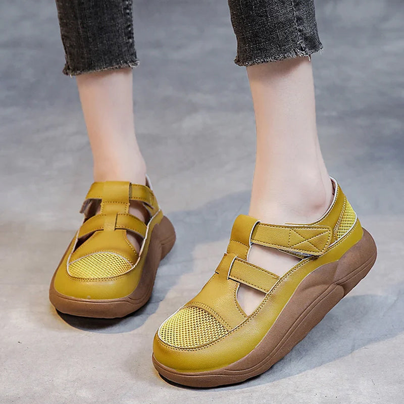 Hollow-out Casual Leather Sandals for Women