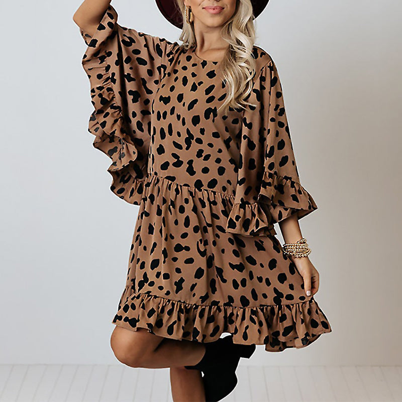 Printed Doll Sleeve Dress