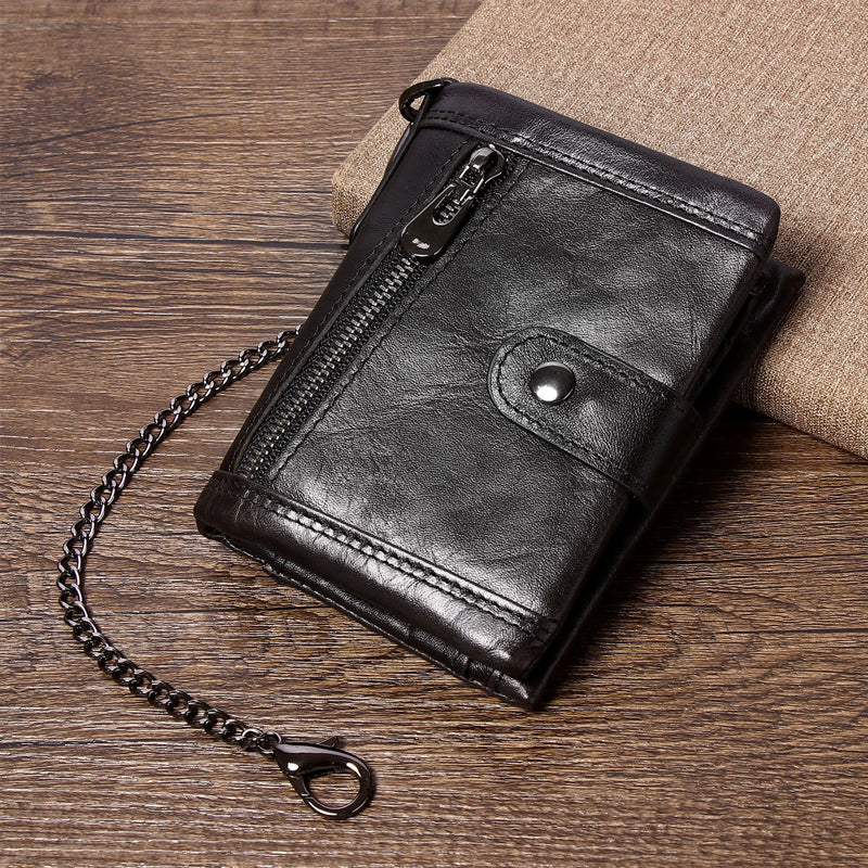 RFID Anti-theft Classic Wallet With Chain