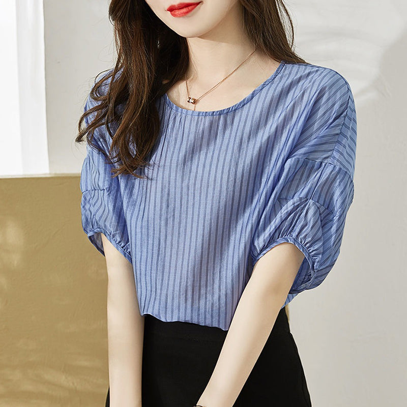 Striped Crew Neck Short Sleeve T-Shirt