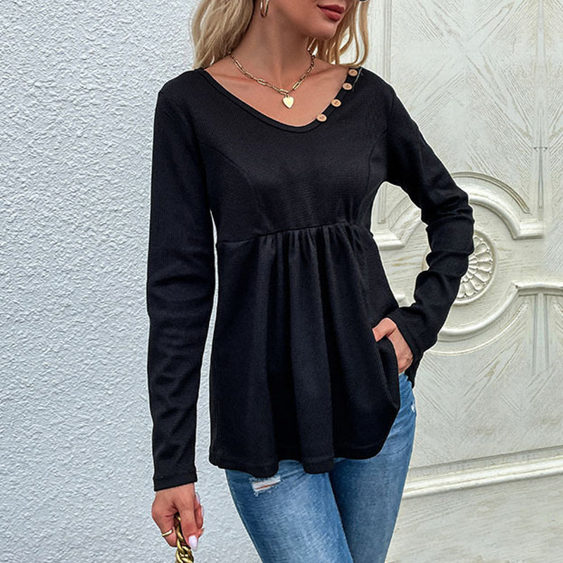 Button-up Smocked Sweater