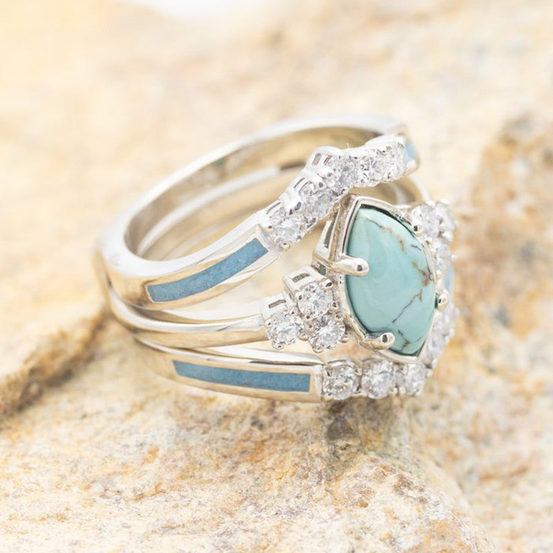 Natural Turquoise Diamond Ring