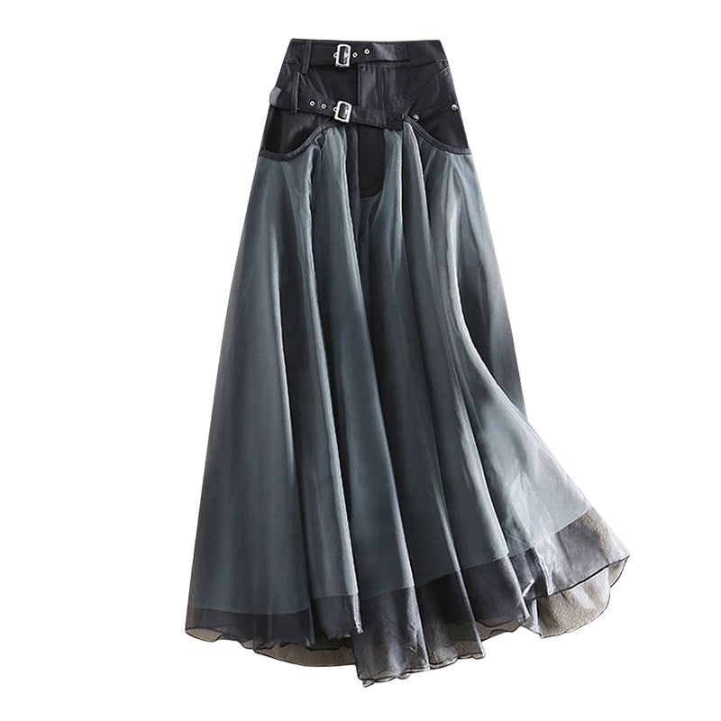 French Grey fashion Patchwork Tulle Skirts