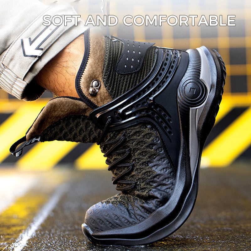 Men's Large Size Breathable High-top Safety Shoes