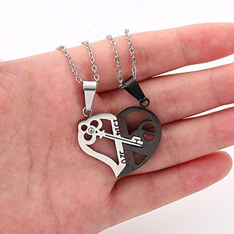 Puzzle Heart Couple Necklace
