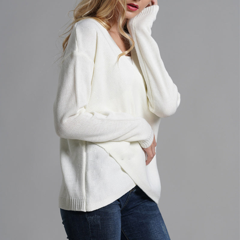 Cross-panel Knitted Sweater