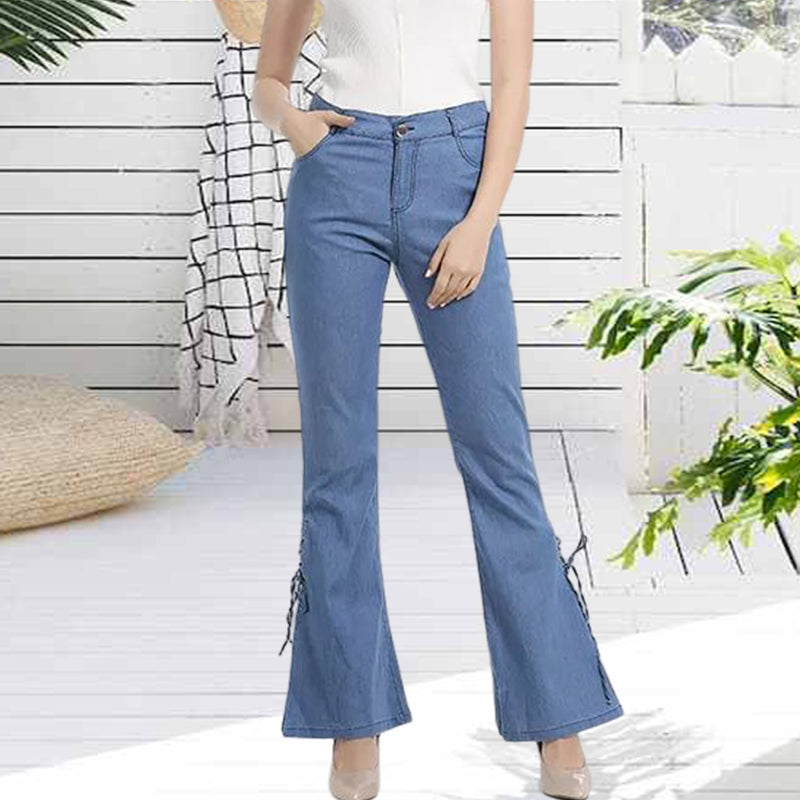 70S HIP HUGGER BELL BOTTOMS STRETCHY JEANS