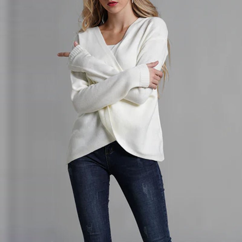 Cross-panel Knitted Sweater