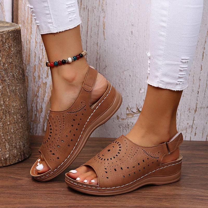 Cutout Fish Mouth Sandals