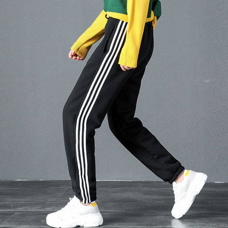 Women Warm Fleece Cotton Solid Joggers Sweatpants