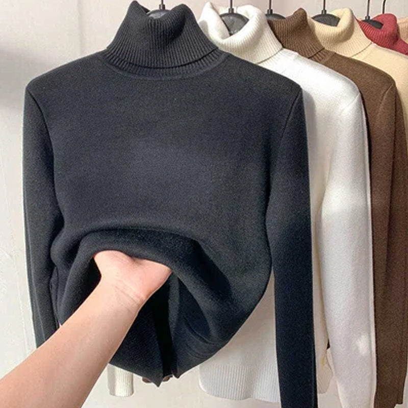 Winter Fleece Thick Knitted Bottoming Sweater