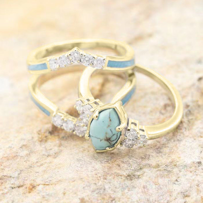 Natural Turquoise Diamond Ring
