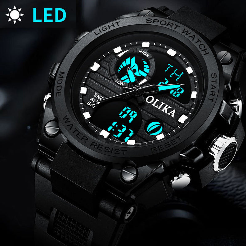 New Dual-Display Waterproof Electronic Watch