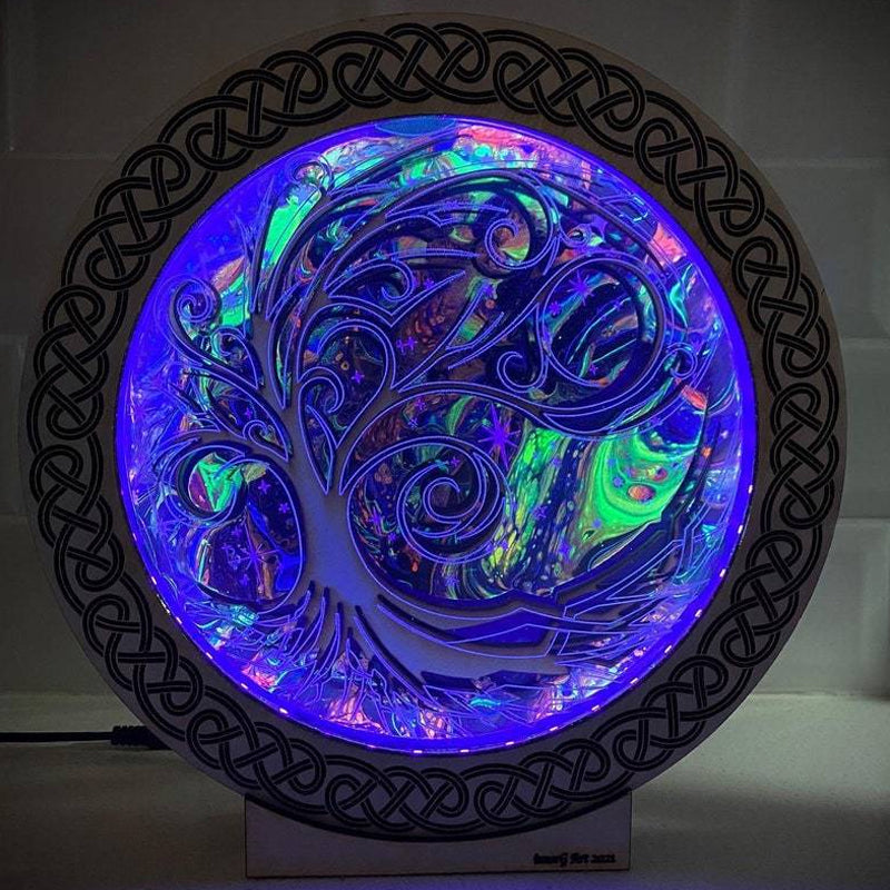 Wooden Sculpture Tree Lamp