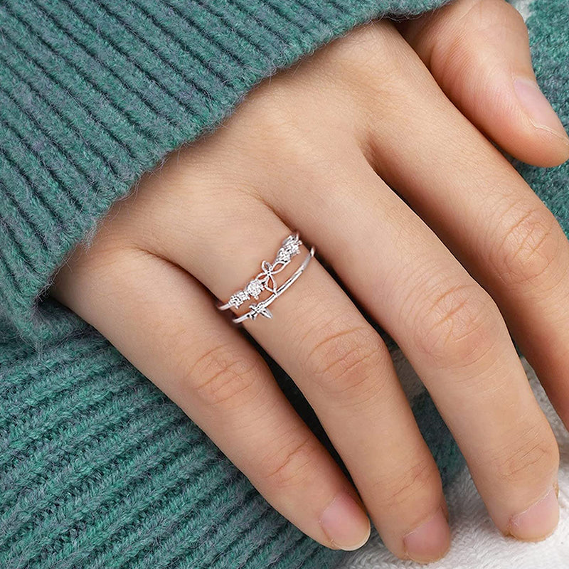 Double Butterfly Diamond Ring