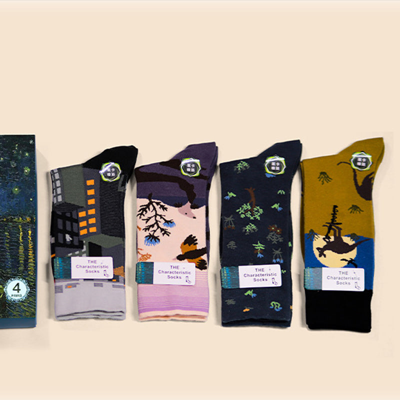 Oil Painting Style Abstract Style Socks