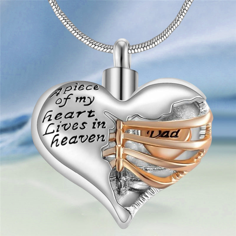 Heart Cremation Urn Necklace Pendant for Human Ashes