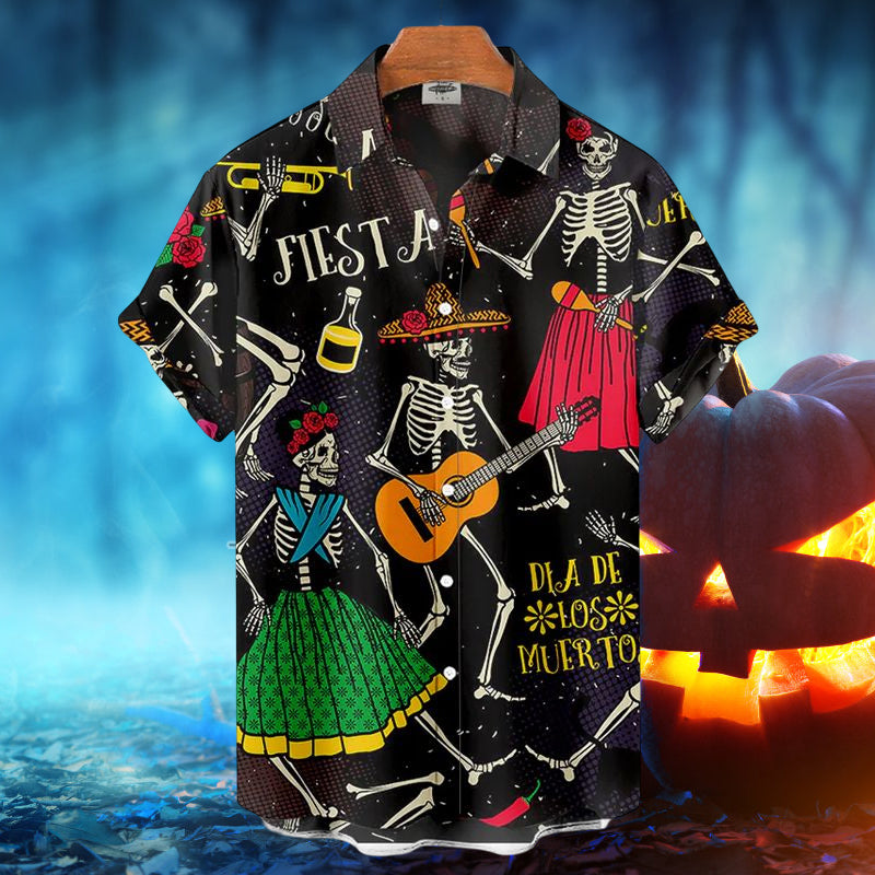 Men's Halloween Skeletons Shirt