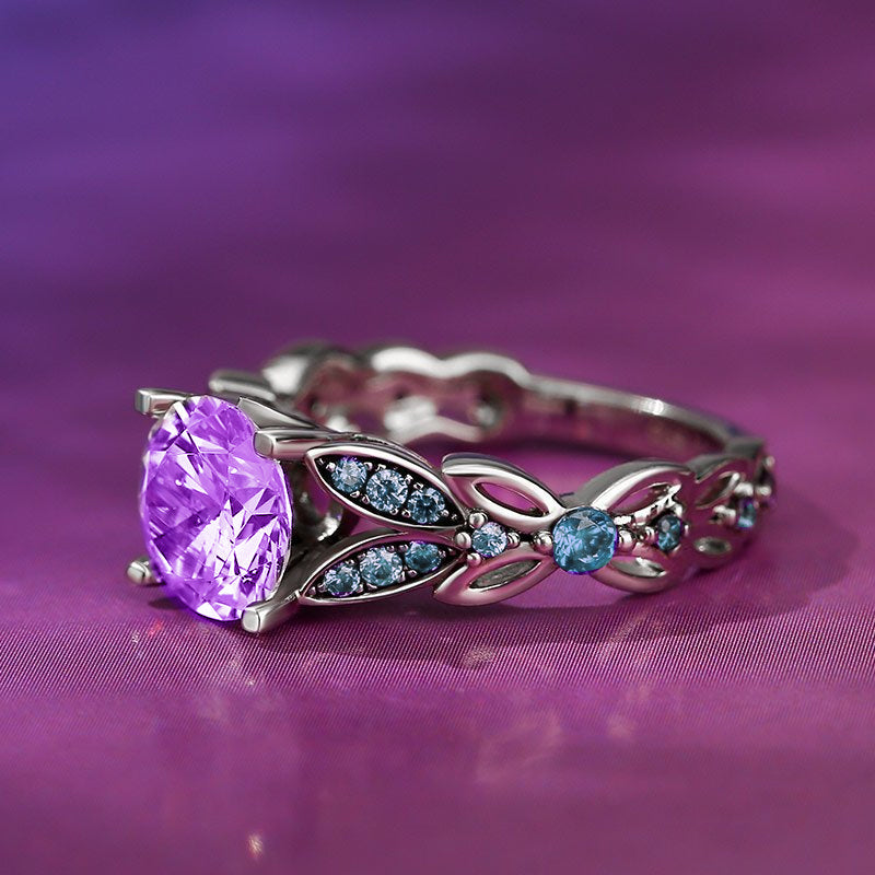 Round Cut Sterling Silver Ring