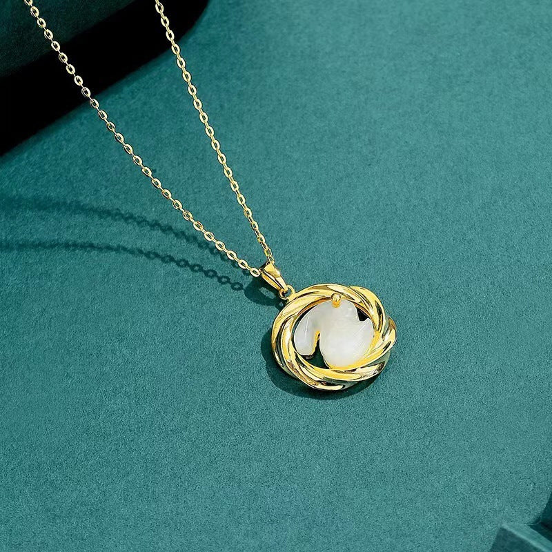Mobius Jade Rabbit Necklace