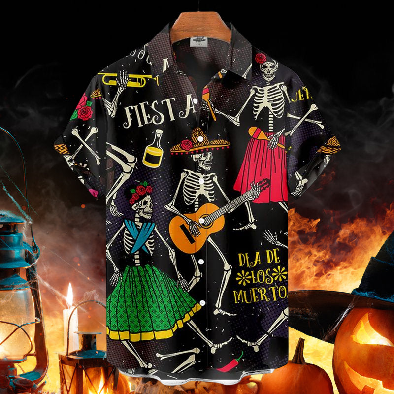 Men's Halloween Skeletons Shirt