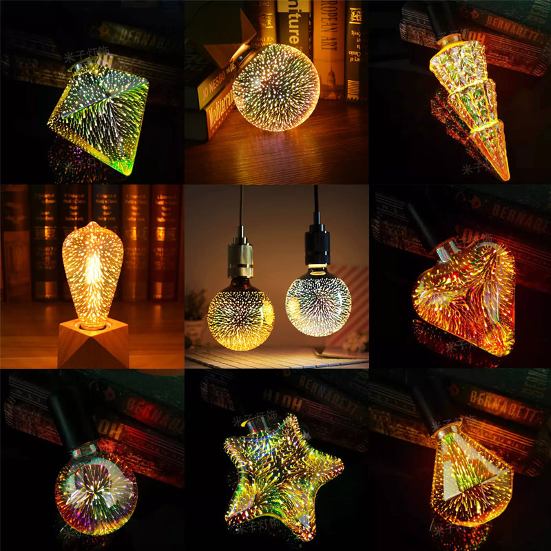 3D Fireworks Decorative LED Light Bulb