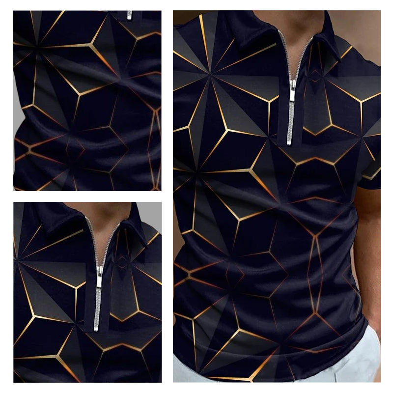 Fashion Casual Printed Polo Shirt